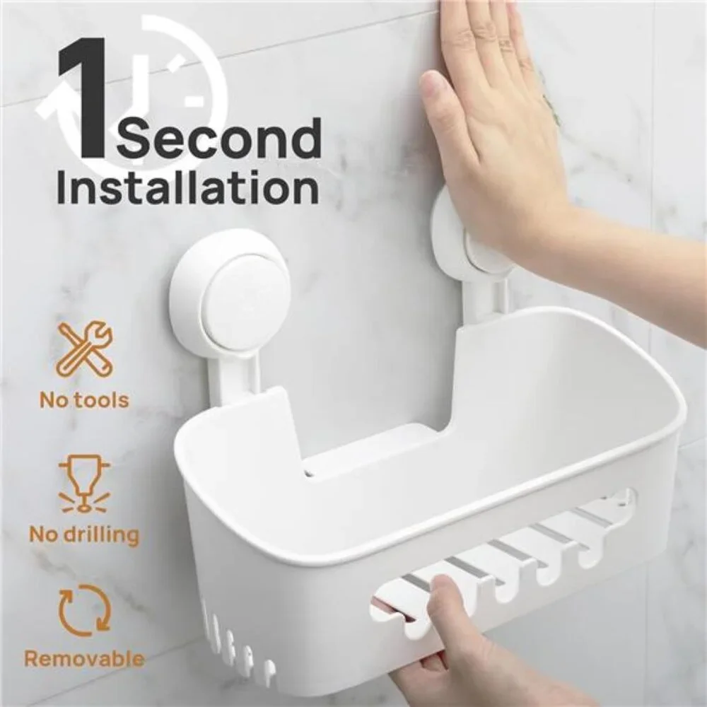 Shower Caddy Suction Cup, Shower Organizer Removable Bathroom Shelf